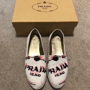 SOLDxPrada white Espadrilles
